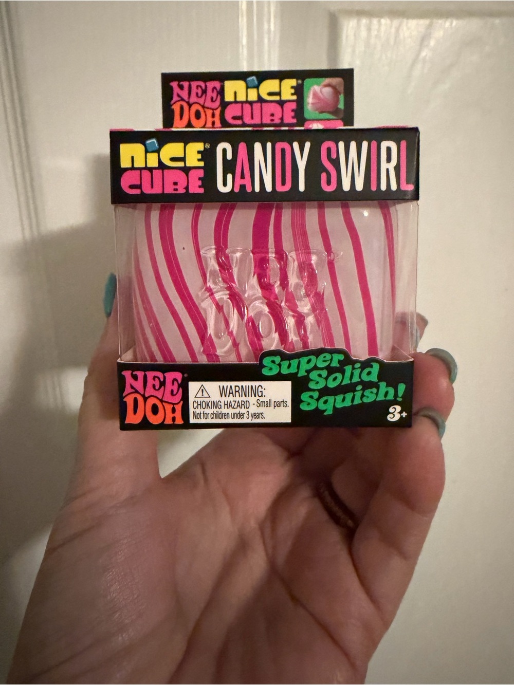 Nice Cube Candy Swirl Squishy Stress Toy - Pink